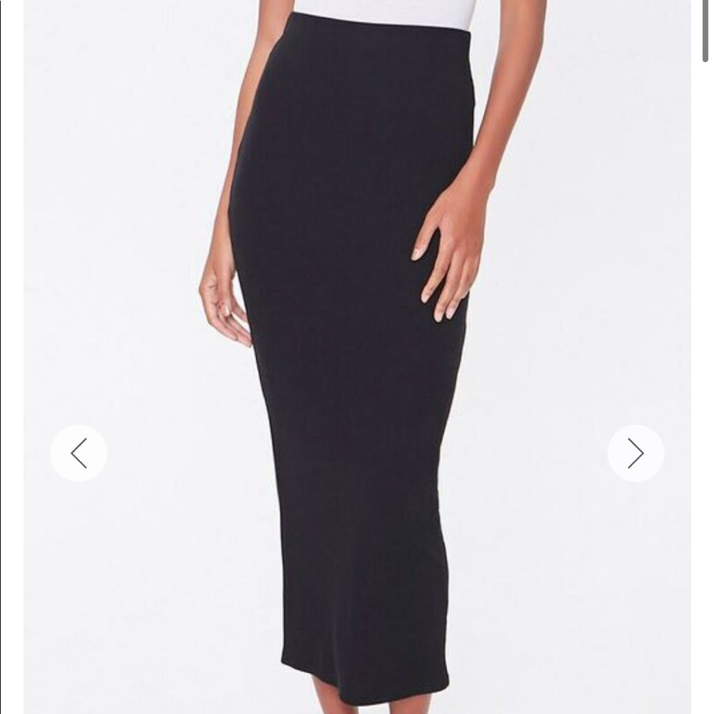 NWT Forever 21 Black Pencil Midi Skirt